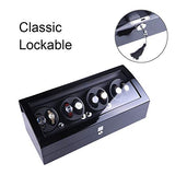 Luxury 4 Motor Quad Automatic Watch Winder Display Box Case 8+9 Storage