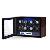 Watch Winder, [Newly Upgraded] Wooden Finish with Adjustable Watch Pillows, 8 Winding Spaces Watch Winders for Automatic Watches, Built-in Illumination: Watches