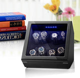 Watch Winder, Piano Finish Carbon Fiber Exterior and Soft Flexible Watch Pillows, 8 Winding Spaces with Built-in Illumination: Watches