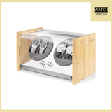 Watch Winder Box 4 for Automatic Watches or Rolex Couple Size, Craftsmanship 100% Bamboo Wood Patent Housing Case, AC or Battery Powered Super Quiet Japanese Motor by Watch Winder Smith: WATCH WINDER SMITH: Gateway