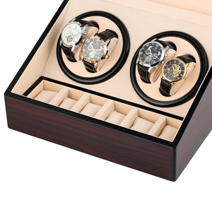 6+4 Automatic Watch Winders Open Motor Luxury Watch Winding Winder Storage Watch Case Holder Collection Display Silent Motor Box