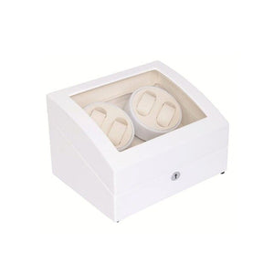 Watch Winder ,LT Wooden Automatic Rotation 4+6 Watch Winder Storage Case Display Box (Outside is white and inside is white)