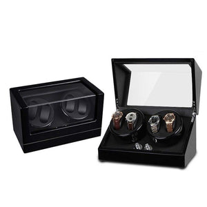 Watch Winder ,LT Wooden Automatic Rotation 4+0 Watch Winder Storage Case Display Box (black)
