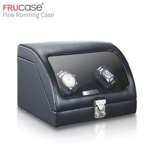 battery powered leather Black Watch Winder for automatic watches watch box automatic winder storage display case box