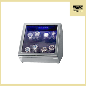 Watch Winder, Piano Finish Carbon Fiber Exterior and Soft Flexible Watch Pillows, 8 Winding Spaces with Built-in Illumination: Watches