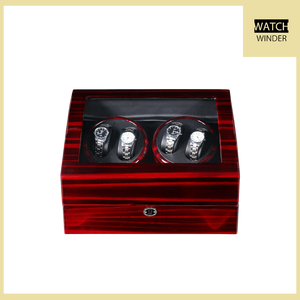 Watch Winder Box 4+6 Storage,4 turntables with soft PU watch pillows,Timer Modes