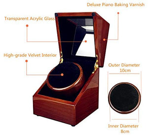 New Style Rubber Wood] Love Nest Wood Automatic Single Watch Winder Piano Finish Pure Handmade Watch Winder with Automatic Japanese Mabuchi Motorï¼Power Includedï¼: Cell Phones & Accessories