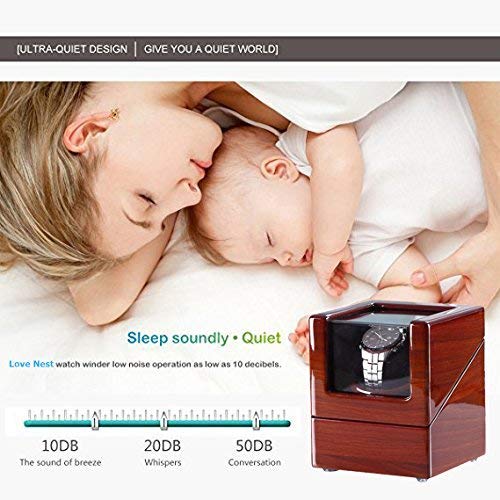 New Style Rubber Wood] Love Nest Wood Automatic Single Watch Winder Piano Finish Pure Handmade Watch Winder with Automatic Japanese Mabuchi Motorï¼Power Includedï¼: Cell Phones & Accessories