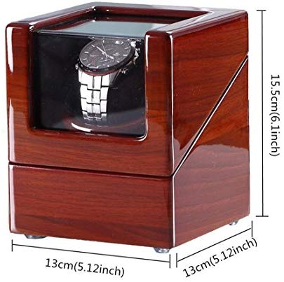 New Style Rubber Wood] Love Nest Wood Automatic Single Watch Winder Piano Finish Pure Handmade Watch Winder with Automatic Japanese Mabuchi Motorï¼Power Includedï¼: Cell Phones & Accessories