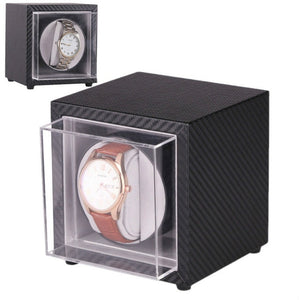 LISM  Auto Silent Watch Winder Irregular Shape Transparent Cover Wrist watch Box with EU/US/UK Plug Luxury Box Automatic Watch