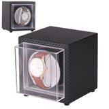 LISM  Auto Silent Watch Winder Irregular Shape Transparent Cover Wrist watch Box with EU/US/UK Plug Luxury Box Automatic Watch