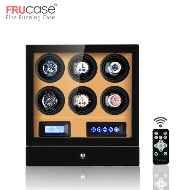 Luxury Watch winder automatic watch display for 4watches 6watches control Stop when the cover opened LED light Remote control
