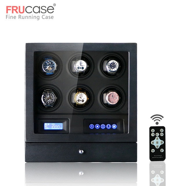 Luxury Watch winder automatic watch display for 4watches 6watches control Stop when the cover opened LED light Remote control