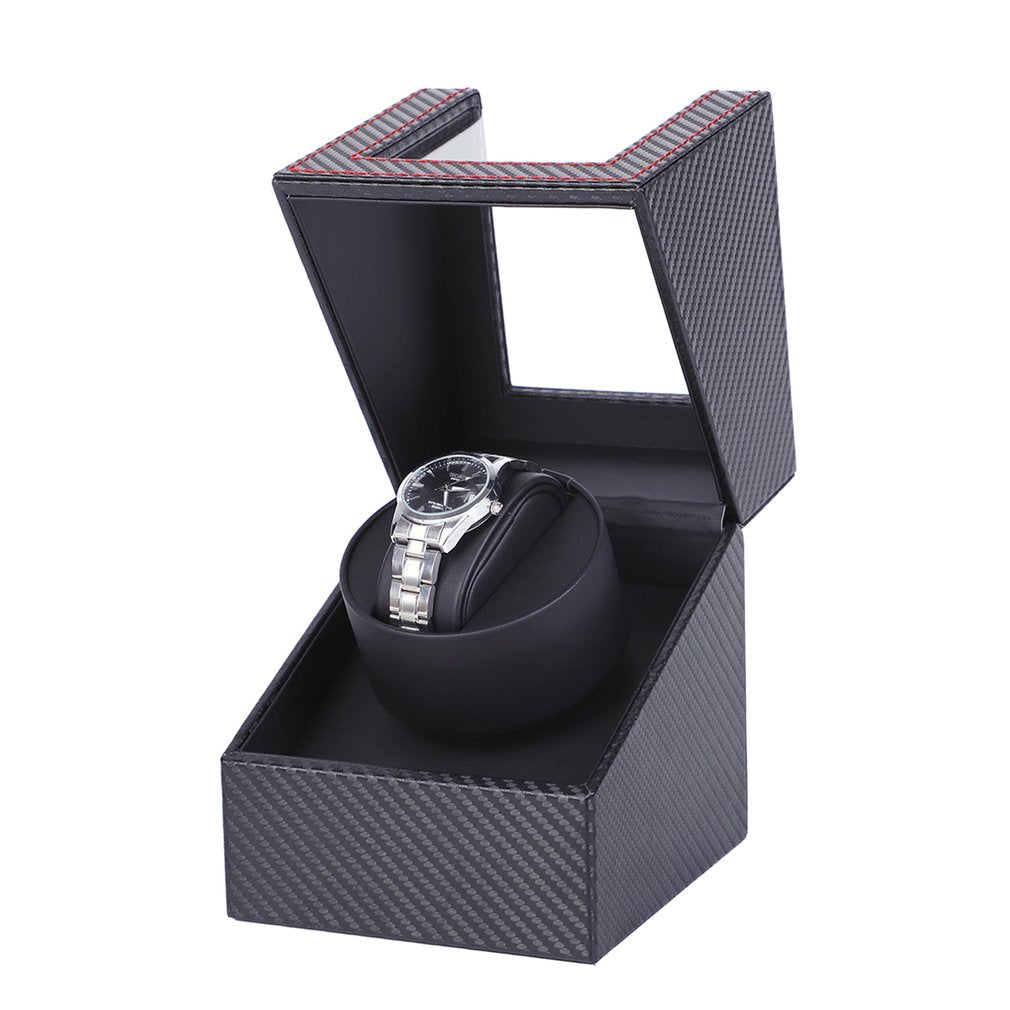 Carbon Motor Shaker Watch Winder Holder Display Automatic Mechanical Watch Winding Box Jewelry Automatic Watch EU/US/UK/AU 2019