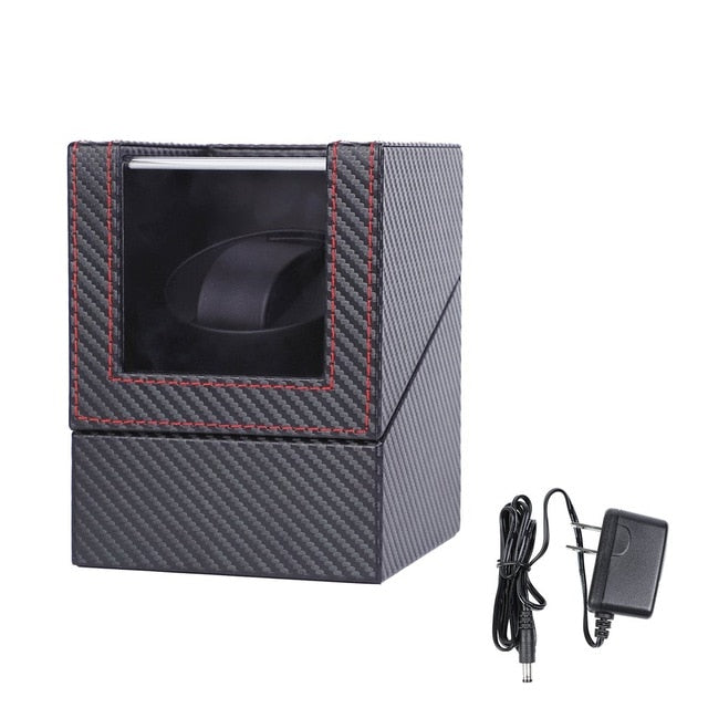 Carbon Motor Shaker Watch Winder Holder Display Automatic Mechanical Watch Winding Box Jewelry Automatic Watch EU/US/UK/AU 2019