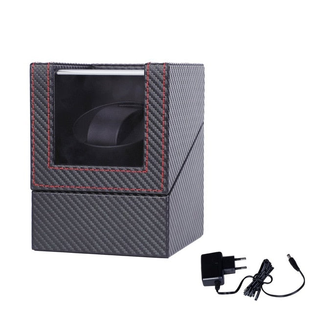 Carbon Motor Shaker Watch Winder Holder Display Automatic Mechanical Watch Winding Box Jewelry Automatic Watch EU/US/UK/AU 2019