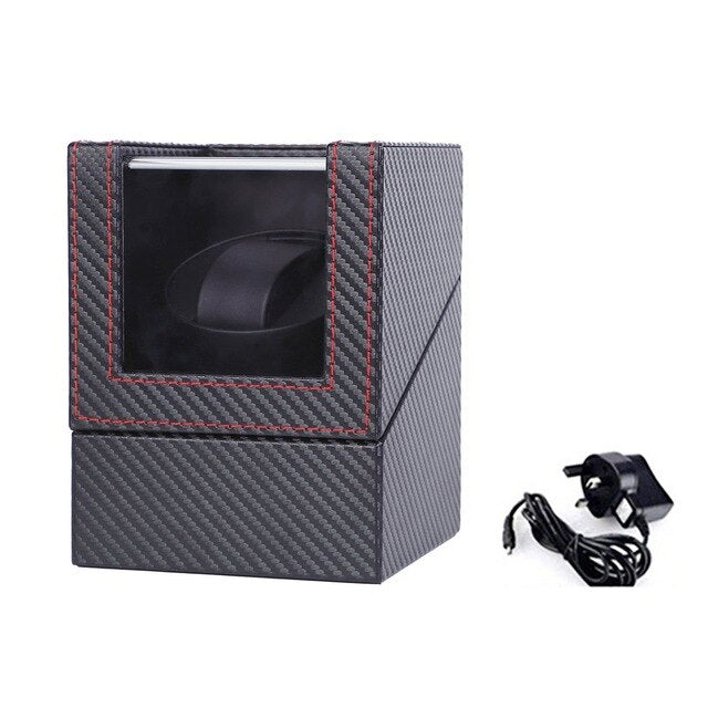 Carbon Motor Shaker Watch Winder Holder Display Automatic Mechanical Watch Winding Box Jewelry Automatic Watch EU/US/UK/AU 2019