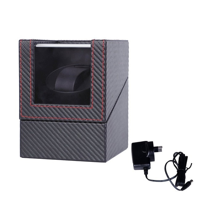 Carbon Motor Shaker Watch Winder Holder Display Automatic Mechanical Watch Winding Box Jewelry Automatic Watch EU/US/UK/AU 2019