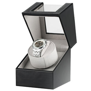 AU/EU/US/UK Plug Mini Motor Shaker Watch Winder Black Watches Motor Rotator Holder Display Box Case Luxury