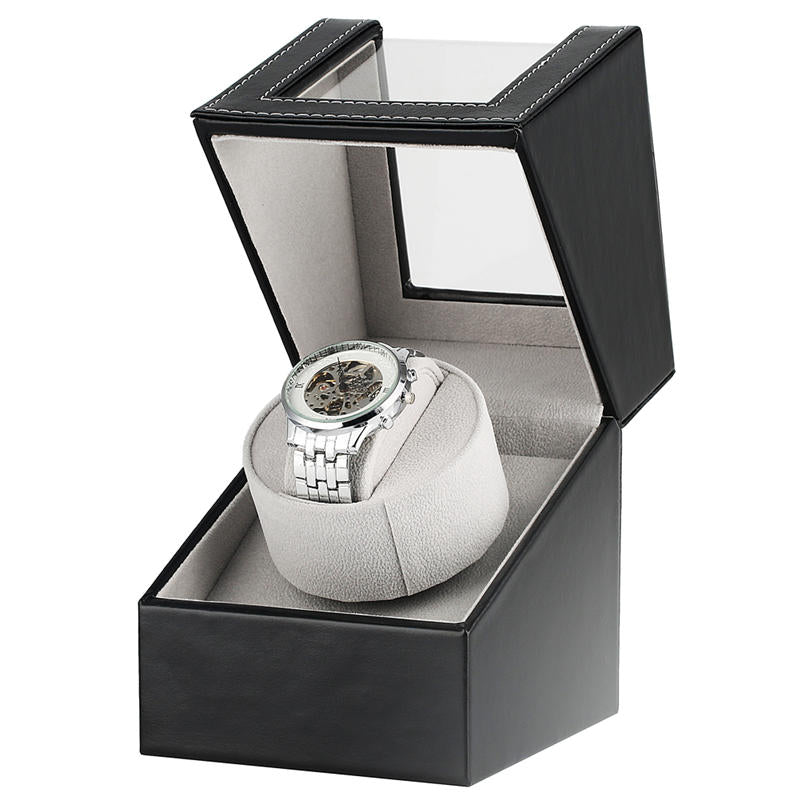 AU/EU/US/UK Plug Mini Motor Shaker Watch Winder Black Watches Motor Rotator Holder Display Box Case Luxury