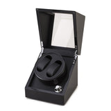 New 2 Slots Watch Winder Black Automantic Mechanical Watch Winders Fashion Mens Watch Storage Case Brand Gift Winder W075