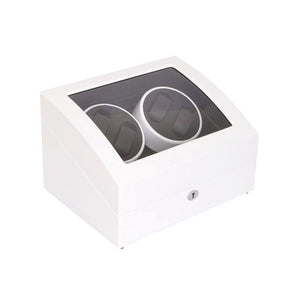 Watch Winder ,LT Wooden Automatic Rotation 4+6 Watch Winder Storage Case Display Box (Outside is white and inside is white)