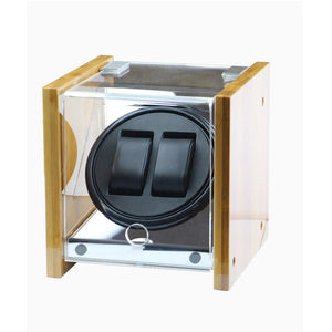 Watch Winder ,LT Wooden Automatic Rotation 2+0 Watch Winder Storage Case Display Box yellow(Inside is black)2019