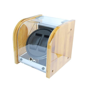 Watch Winder ,LT Wooden Automatic Rotation 2+0 Watch Winder Storage Case Display Box yellow(Inside is black)2019