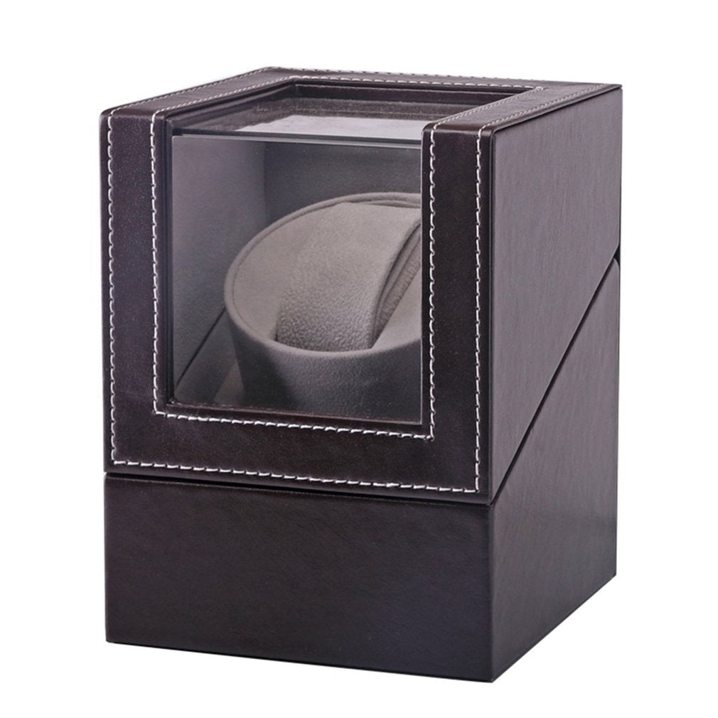 Automatic Mechanical Watch Winder Brown Leather Watch Box High Class Motor Shaker Watch Holder Display Jewelry Box New