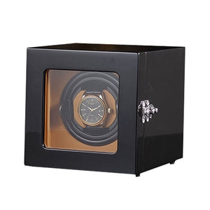 Luxury Watch Winder ,LTCJ Wooden Automatic Rotation1+0 Watch Winder Storage Case Display Box (outside is black)
